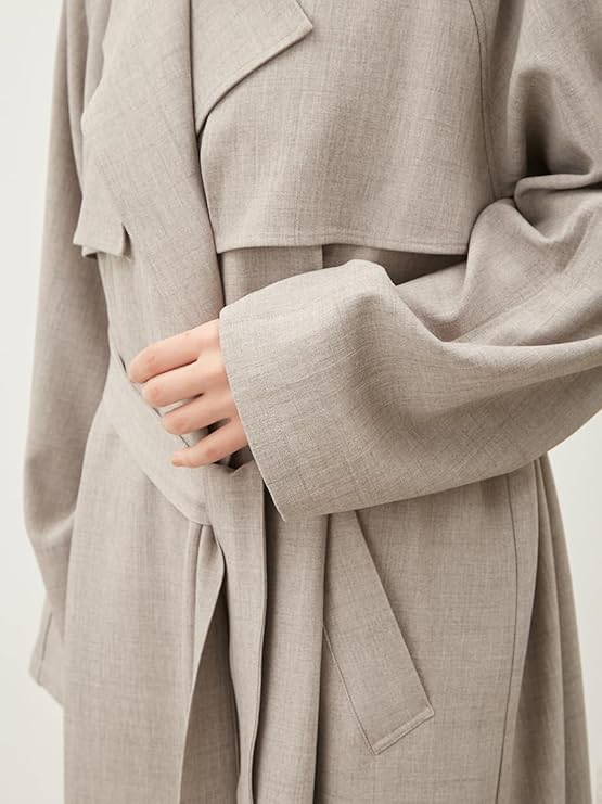 MilaOwen 共ベルト付肩章デザイントレンチコート 25年SS新作 Mila Owen 共ベルト付肩章デザイントレンチコート